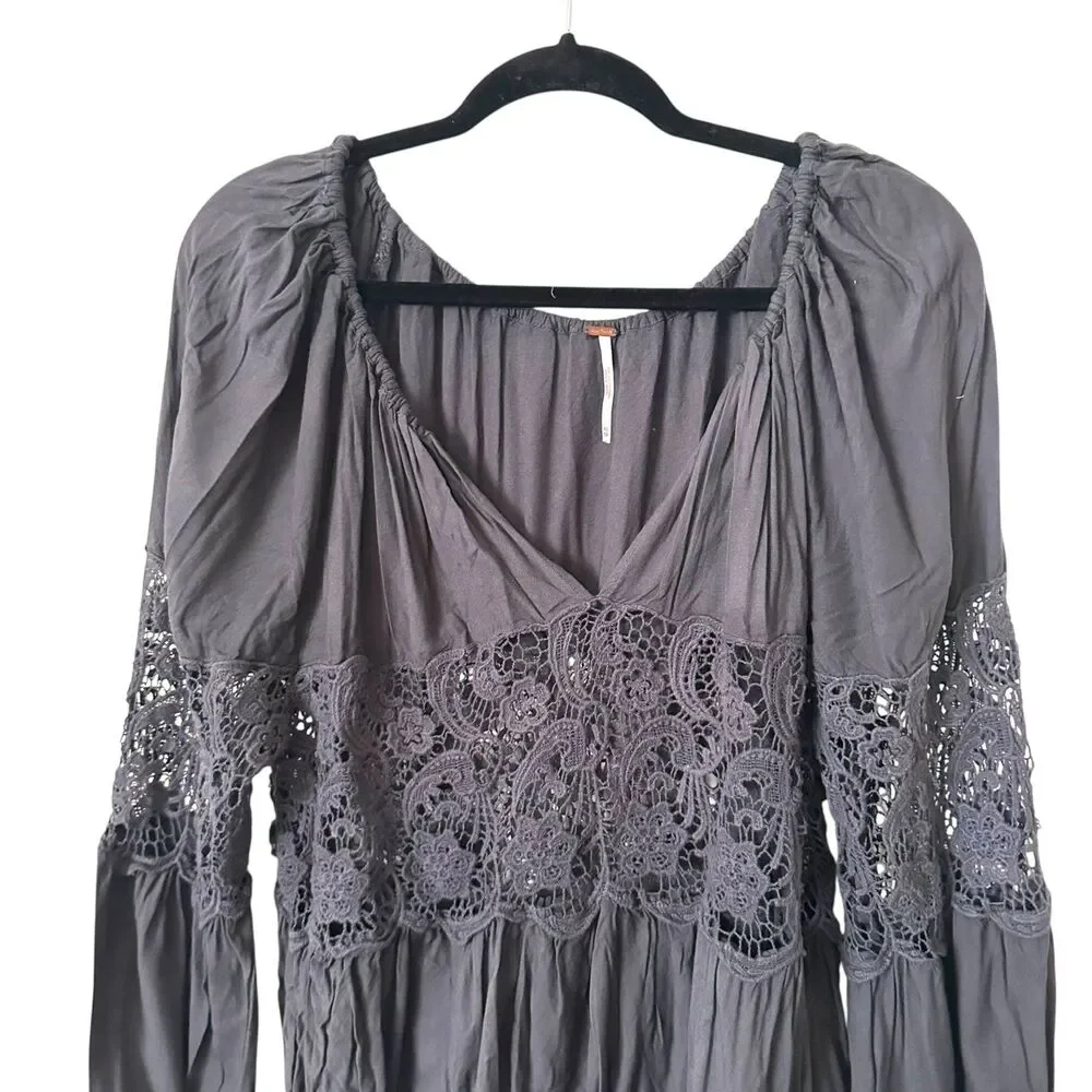 FREE PEOPLE Gotta Love It Peasant‎ Top Navy XS